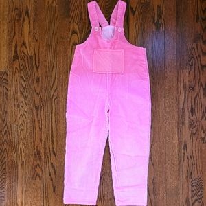 Vtg 80s Girls Pink Corduroy Overalls Fall Retro Heavyweight School Cozy Comfy